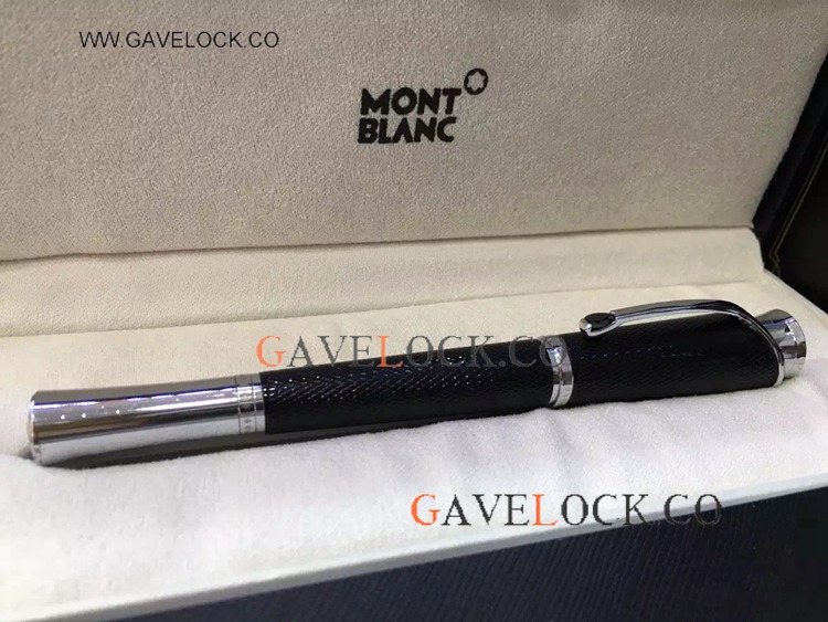 Fake Montblanc Princess Monaco Rollerball Pen Black&Silver Mont blanc Rollerball Pens Sale